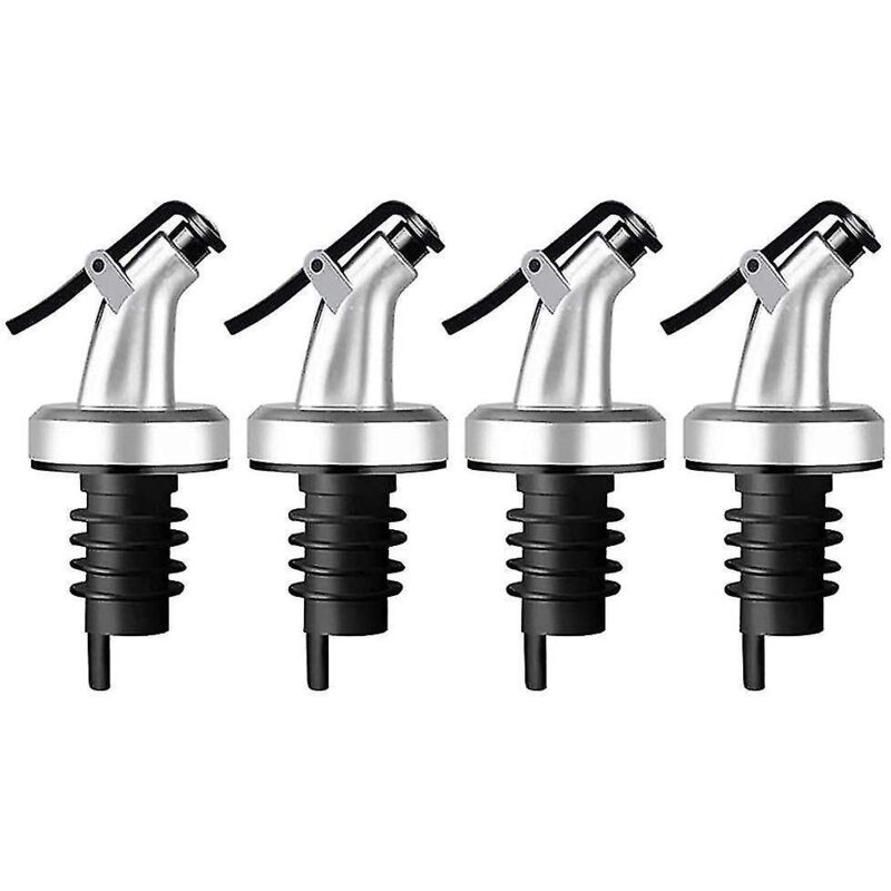 Set Mit 4 Ausgießern Mit Auslaufsicherem Verschluss Für Olivenöl, Inklusive Staubschutzkappe.