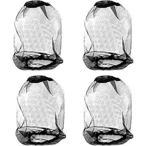 Set Mit 4 Feinmaschigen Nylon-mückennetzen Zum Schutz Des Kopfes Vor Mücken, Ideal Zum Wandern, Campen, Klettern Und Für Spaziergänge Im Freien (schwarz)