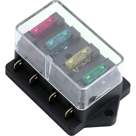 4-fach Flachsicherungskasten 12v/24v Für Pkw, Lkw, Kraftfahrzeuge, Standardstromkreis +4 Sicherungen