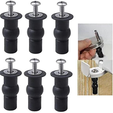 Set Mit 6 Befestigungsschrauben Für Toilettensitz, Scharniere, Gummidübel, Befestigungsmaterial Für Sacklöcher.