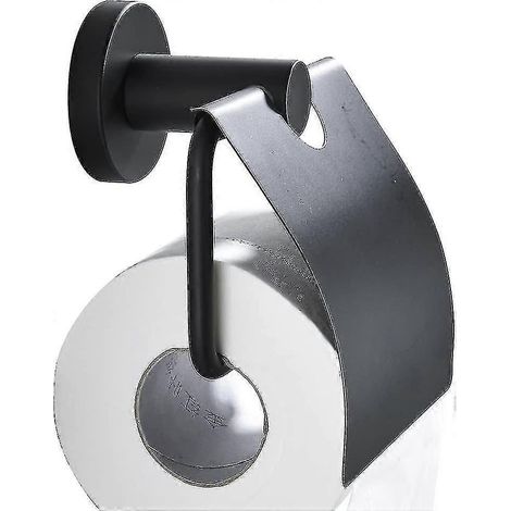 Mattschwarzer Toilettenpapierrollenhalter Mit Klappe