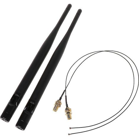 Dualband-6-dbi-antenne Für Rp-sma 2,4-ghz- Und 5-ghz-wlan-router + 2 X 31 Cm U.fl/ipex