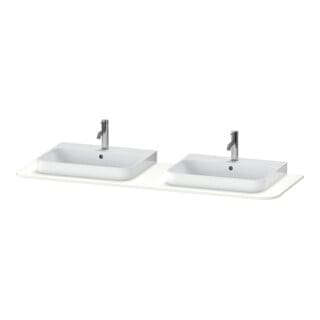 Duravit Waschtisch-Konsole Happy D.2 Plus 160x55cm, m 2 Ausschnitt., we seidenmatt