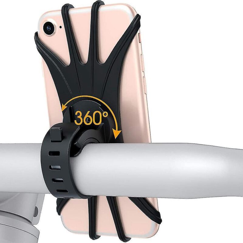 Handyhalterung Für Fahrrad/motorrad: 360° Drehbare Silikon-handyhalterung Für Mountainbike-/motorradlenker (schwarz)
