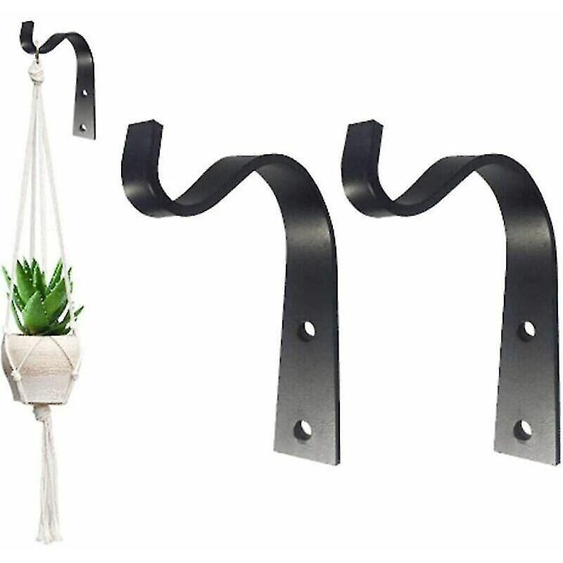 Set Mit 2 Metall-wandhaken, Hängepflanzenhalterungen (schwarz)