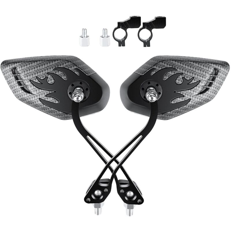 Verstellbare Und Schwenkbare Fahrradspiegel Aus Klarglas Für Den Lenker. Farbe: Schwarz.
