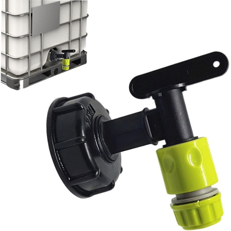Wasserhahn Für Einen 1000-liter-kunststofftank Mit Gartenschlauchanschluss, Ibc-tankadapter, 3/4-zoll-gewindeanschluss Für Regenwassernutzung Und Kraftstofftank