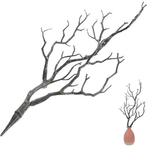 Manzanita-zweig-dekoration, Manzanita-baum-mittelstück, Künstliche Zweige Für Vase – 32,00 X 16,00 X 1,50 Cm – Schwarz