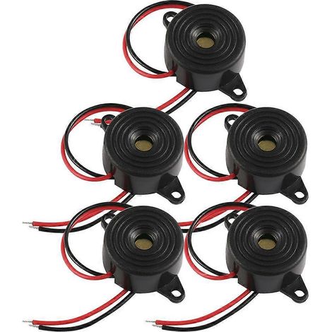 Set Mit 5 Lauten Elektronischen Piezo-alarmen, 2-adrig, Elektrischer Summer – 2,20 X 2,20 X 1,00 Cm