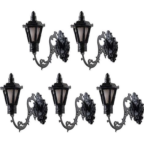 Set Mit 5 Miniatur-gartenwandleuchten, Dekoratives Modell – 2,8 X 2,8 Cm – Schwarz