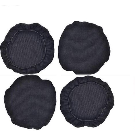 Set Mit 4 Dehnbaren, Waschbaren Und Hygienischen Kopfhörerüberzügen Aus Stoff, Kompatibel Mit Den Meisten On-ear-kopfhörern Von 6 Bis 8,5 Cm (größe S, Schwarz).