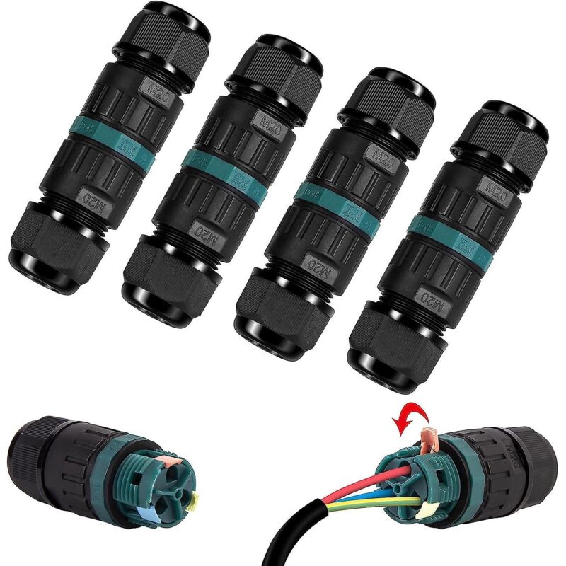 4er-pack Ip68 2-wege-wetterschutz-elektroanschlussdosen Für Den Außenbereich, Kompatibel Mit Domino 5-12 Mm Wetterschutz-anschlussdosen