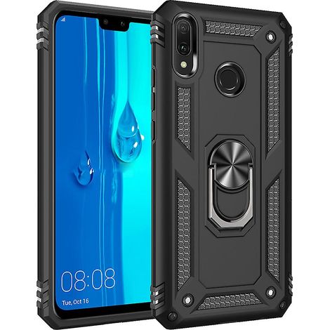 Stoßfeste Schutzhülle Aus Doppelt Verstärktem Tpu-silikon In Militärqualität Mit 2 Displayschutzfolien Aus Gehärtetem Glas Und Ringhalterung Für Huawei Y9 2019 / Enjoy 9 Plus New Edition