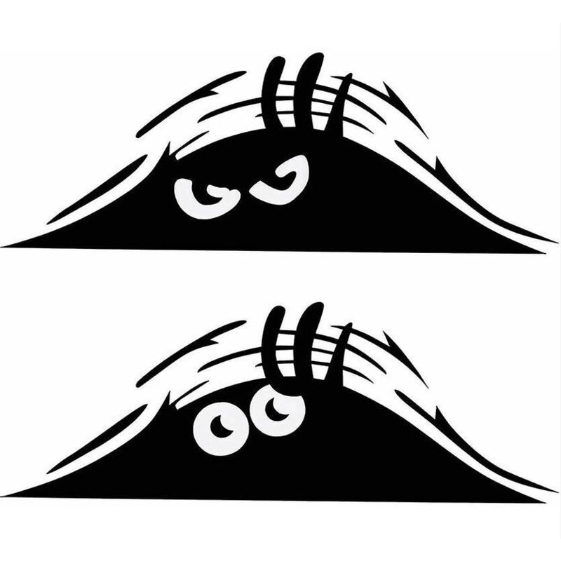 Autoaufkleber-set „monster Watching“: Wasserfeste Aufkleber Mit Einem Elfen Und Einem Wütenden Auge Für Fenster Und Stoßstangen.