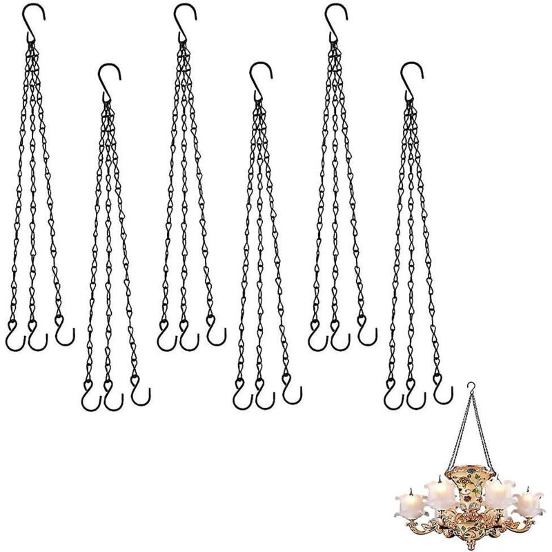 Set Mit 6 Metallhaken Mit S-haken - Ideal Zum Aufhängen Von Pflanzgefäßen, Vogelfutterhäuschen, Blumentöpfen Und Vogelkäfigen (schwarz)