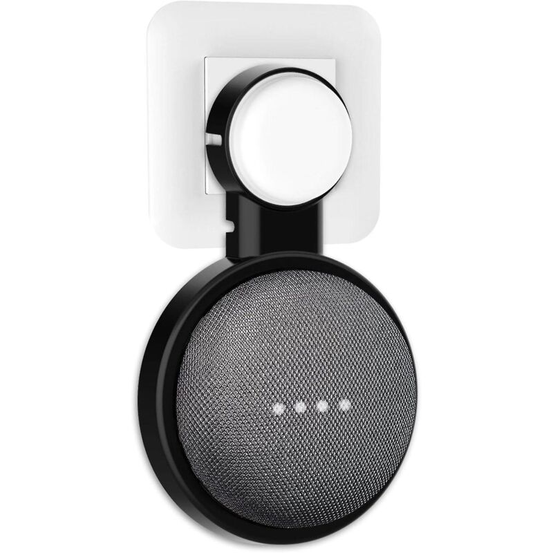 Schwarze Wandhalterung Für Google Home Mini/nest Mini (2. Generation): Platzsparende Lösung Und Kabelmanagement Für Angeschlossene Lautsprecher.