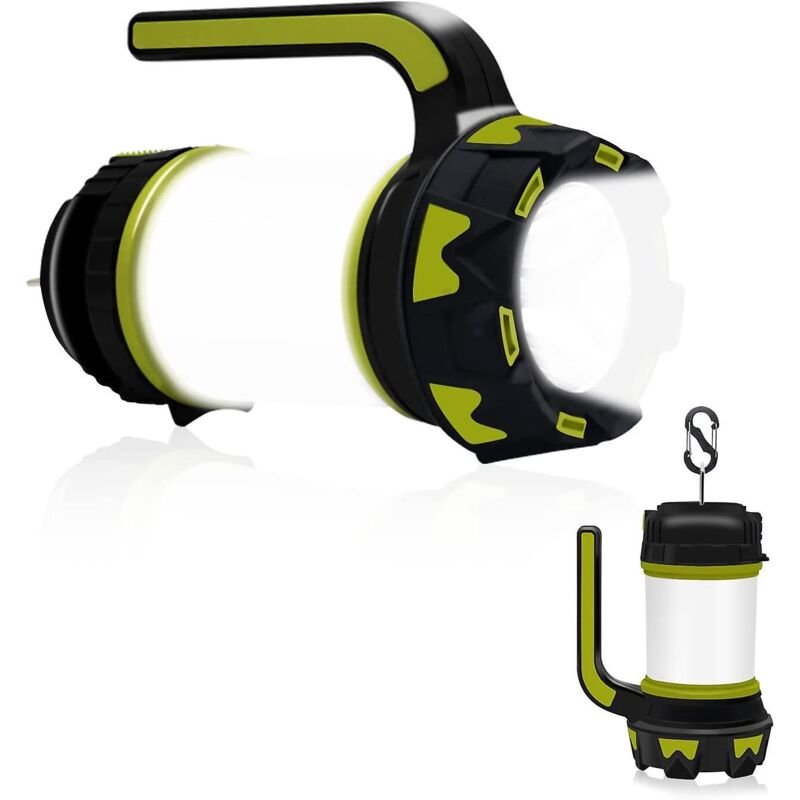 Wiederaufladbare Led-campinglaterne Und Taschenlampe Mit 6 Modi, Multifunktionale Zeltleuchte, Powerbank, Ipx4 Wasserdicht, Usb-kabel, Tragbare Outdoor-leuchte.