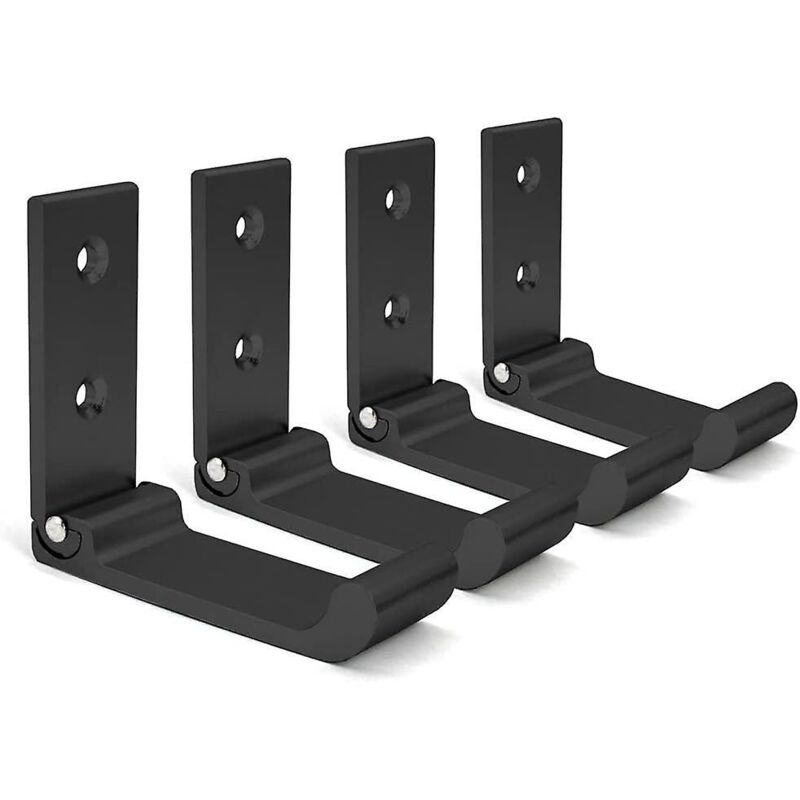 Klappbare Wandhaken, 4er-set, Helmhalterung Und Kleiderhaken, Aus Aluminium, Schwarz