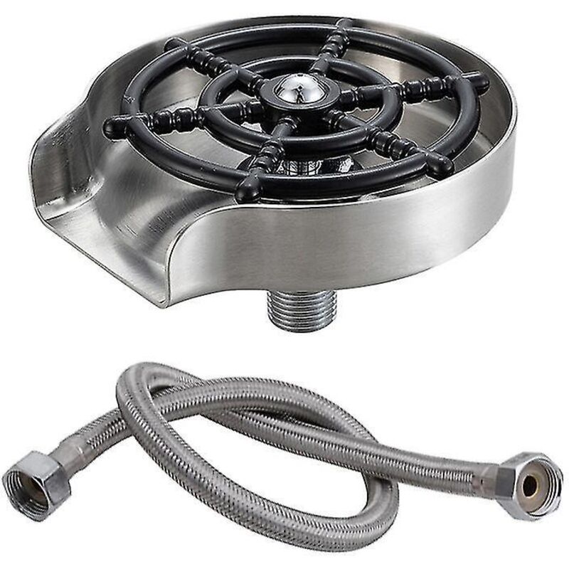 Schwarze Automatische Spüleinheit Für Die Küchenspüle, Ideal Zum Reinigen Von Flaschen, Gläsern Und Tassen.