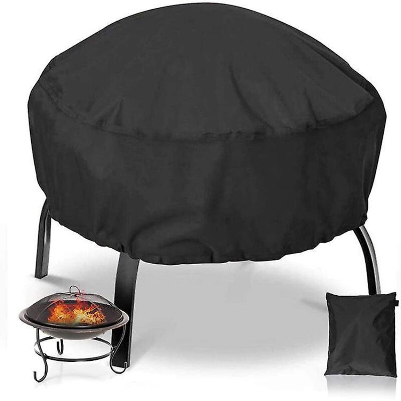 Robuste, Wasserdichte Runde Abdeckung Für Feuerstellen Im Freien – Schwarz – 85 X 40 Cm