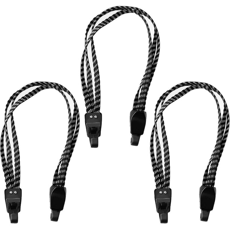 Set Mit 3 Elastischen Gepäckgurten Mit Doppelhaken, 65 Cm Langes, Einziehbares Fahrrad-gummiseil, Verstellbare Elastische Gummiseile Für Fahrräder Und Motorräder