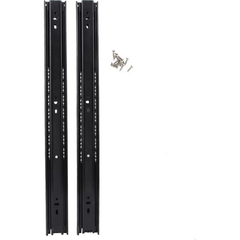 Paar 18-zoll-kugellager-schubladenschienen, Schwarze Stahl-möbelschienen