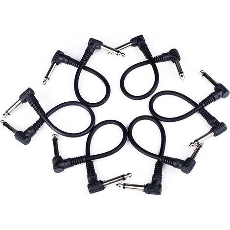 Mono-gitarrenpedalkabel (6,35 Mm) Mit Kupferkern Und Rauschunterdrückung, 6 Stück