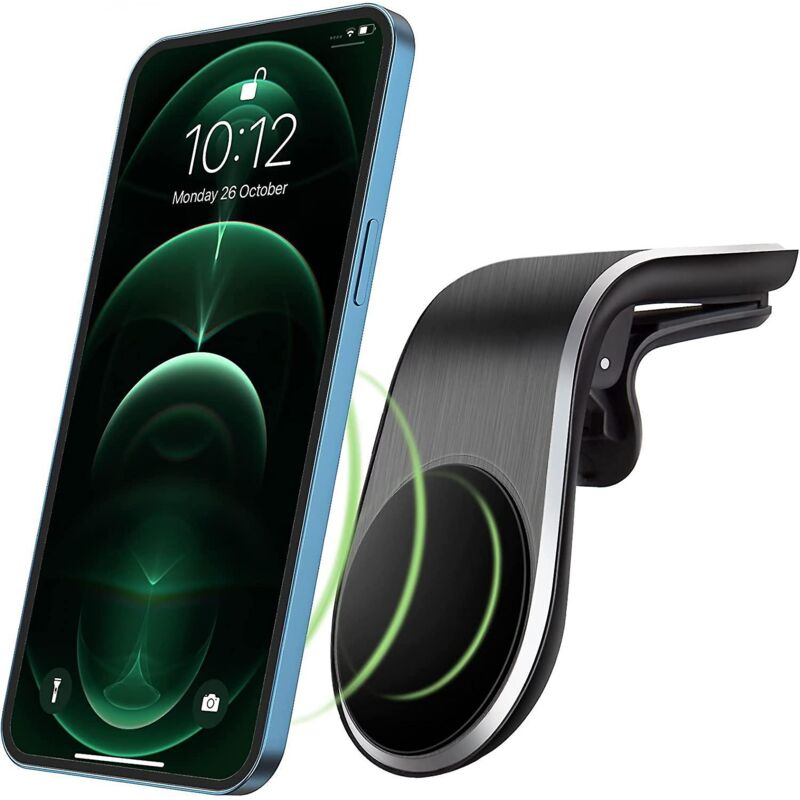 L-förmige Magnetische Autohalterung Für Iphone 12/13/14 - Kompatibel Mit Horizontalen Lüftungsschlitzen