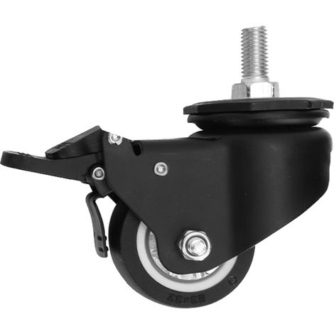 2" Universal-manganstahlrolle Mit Bremse Und M12-gewindeschaft Für Wagen