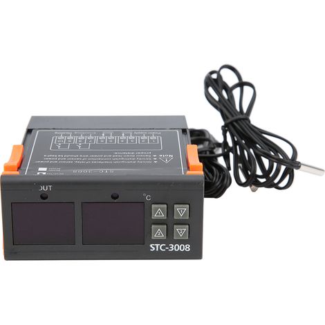 Digitales Thermostat Stc-3008 Mit Doppelanzeige, Zwei Ntc-sonden Und Temperaturregelung (dc 12v)