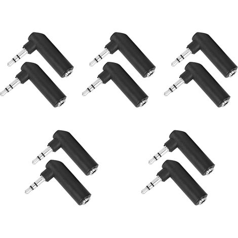 10 3,5-mm-klinkenstecker Auf 90-grad-klinkenbuchse-adapter Für Kopfhörer Und Ohrhörer