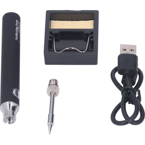 Tragbarer, Kabelloser Usb-lötkolben, 3 Geschwindigkeitsstufen Mit Kontrollleuchte, Schwarzes Elektrisches Lötwerkzeug