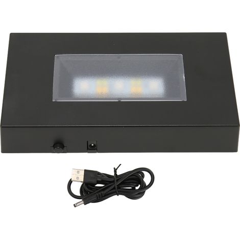 Led-lichtständer Mit Usb-anschluss, Mehrfarbig, Verschiedene Modi, Schwarzes, Rechteckiges Abs-gehäuse Für Glasvitrinen