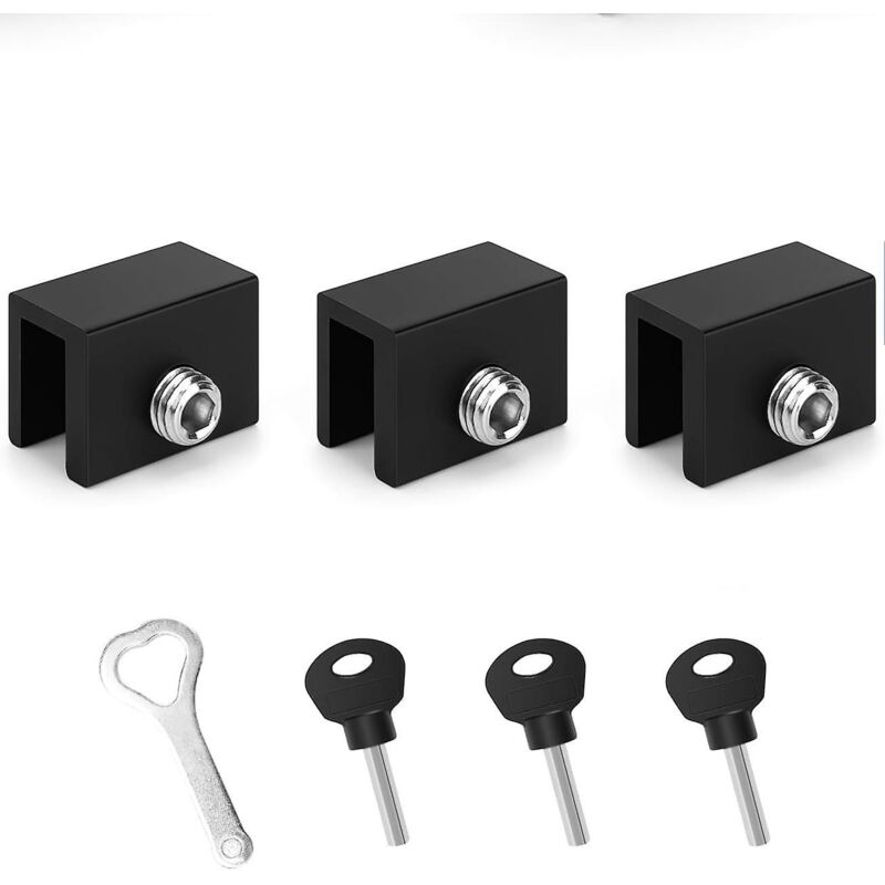 Set Schwarzer Schlösser Für Schiebetüren Und Fenster – 3-teilig, Robust Und Langlebig