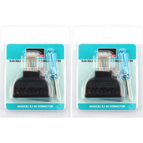 2-teiliger Rj45-stecker Auf 8-poligen Schraubklemmenadapter Für Cctv