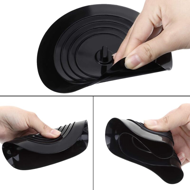 Universeller Silikon-abflussstopfen Für Küche, Bad Und Waschküche – 15 Cm Durchmesser – 2er-pack – Schwarz