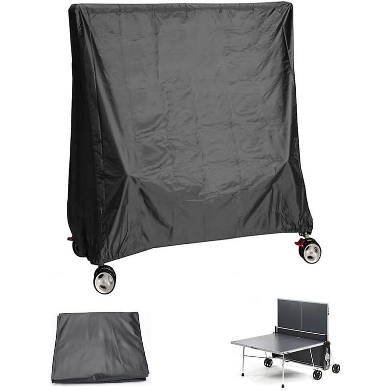 Wasserdichte Und Uv-beständige Tischtennisplattenabdeckung Für Tische Mit Den Maßen 150 X 70 X 150 Cm, Schwarz