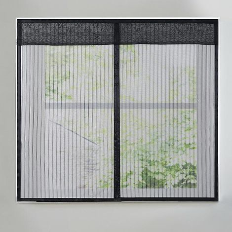 Schwarzes Moskitonetz Für Fenster Mit Magnetverschluss, 130 X 150 Cm