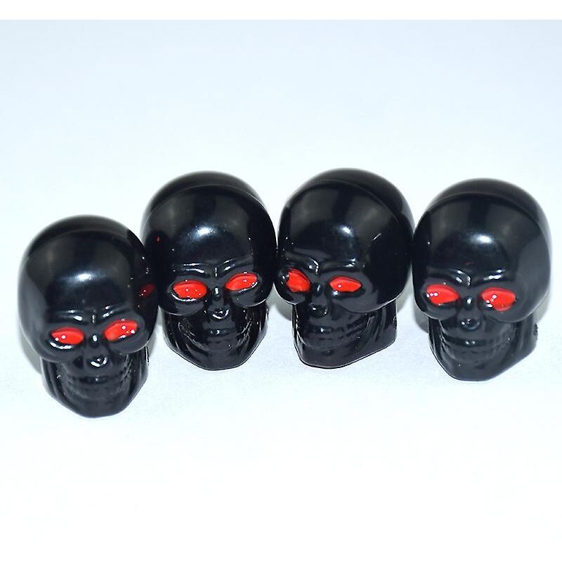 Set Mit 4 Universellen, Verchromten, Totenkopfförmigen Reifenventilkappen Für Autos, Suvs, Motorräder Und Fahrräder