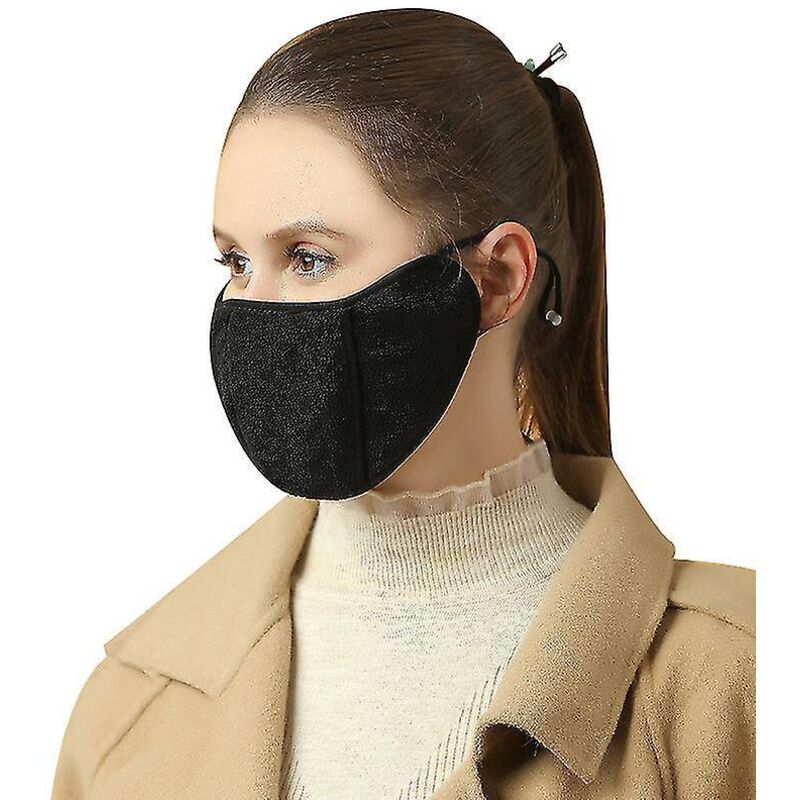 Thermo-windschutz-wintermaske Für Damen, Schwarz