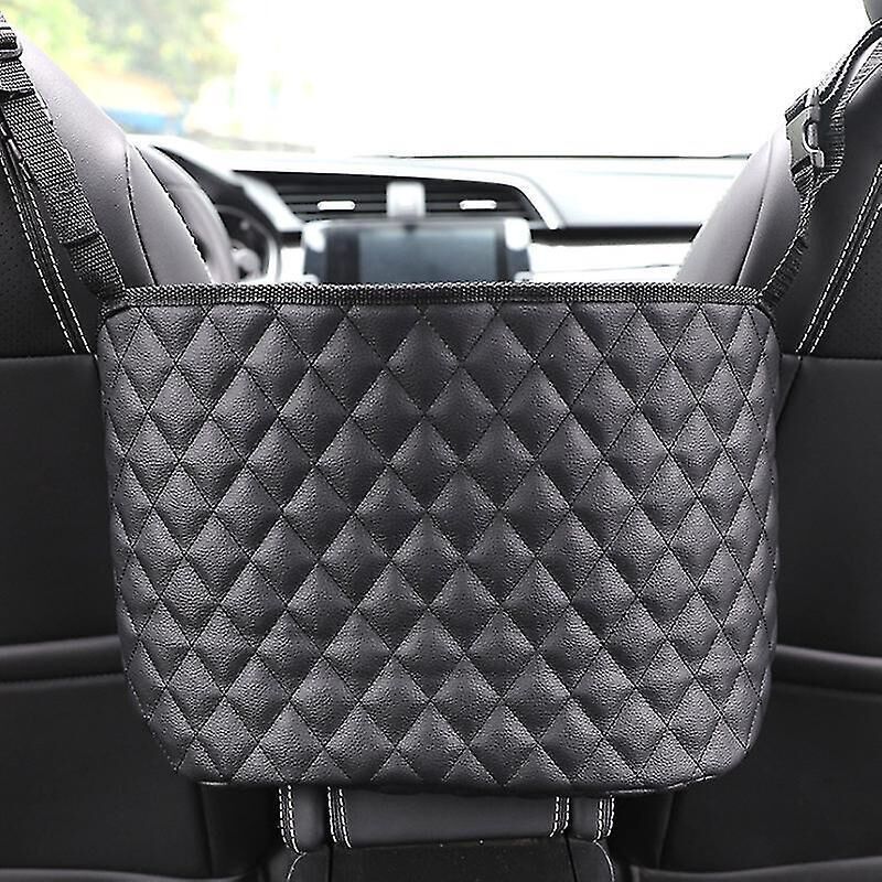 Auto-netz-aufbewahrungsorganizer Mit Integriertem Handtaschenhalter Zwischen Den Sitzen Und Leder-handtaschenhalter