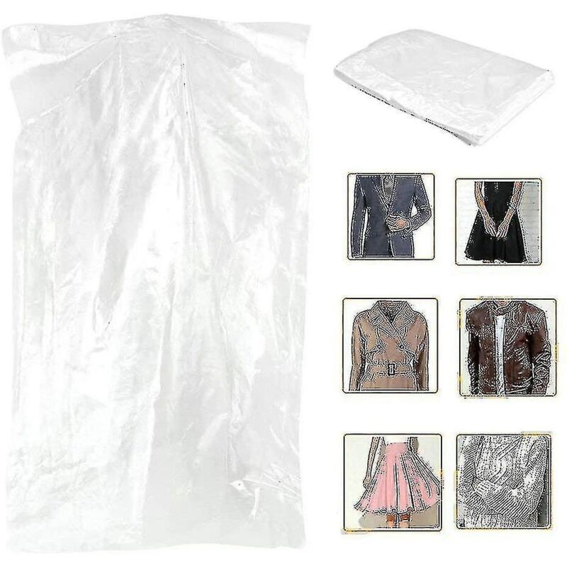 Packung Mit 50 Transparenten, Staubdichten Kleidersäcken Zum Aufhängen Von Kleidung.