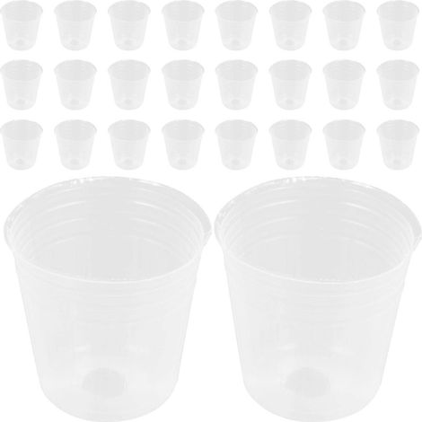 Set Mit 50 Transparenten Orchideentöpfen, Anzuchttöpfen, Kleinen Transparenten Pflanztöpfen, Anzuchttöpfen Für Jungpflanzen – 5,00 X 5,00 X 4,50 Cm