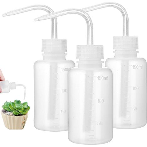 Set Aus 3 Flexiblen Plastikflaschen Zum Gießen Von Sukkulenten Und Anderen Tattoo-utensilien.
