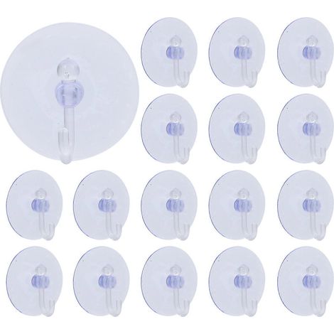 Set Mit 40 Transparenten Saugnapfhaken Für Wände, Fenster Und Türen. – 3,00 X 3,00 X 1,50 Cm – Transparent