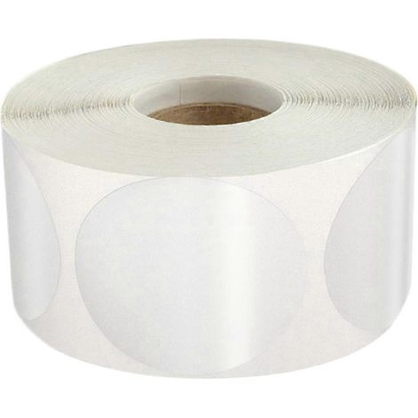 Rolle Mit Runden, Transparenten Aufklebern – 5,00 X 5,00 X 0,10 Cm – Transparent