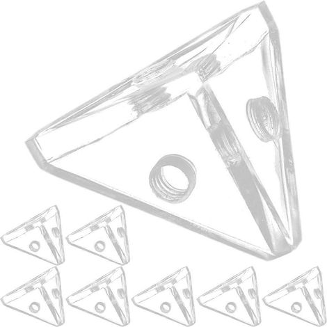 Set Mit 8 Dreieckigen Eckverbindern Für Acryl-vitrinen – 2,50 X 2,50 X 1,50 Cm – Transparent