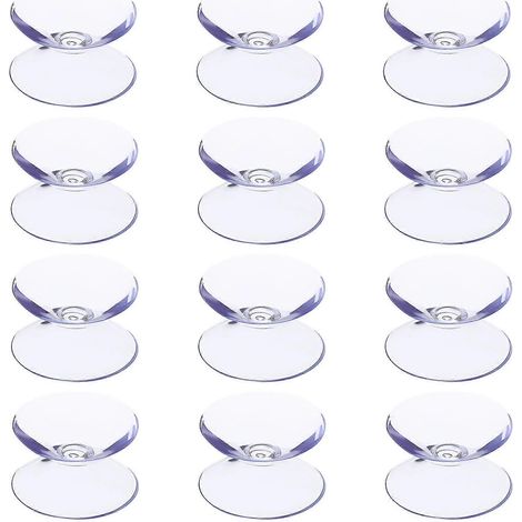 Set Mit 12 Doppelseitigen Saugnäpfen Für Glastischplatten, Transparenten, Rutschfesten Abstandshaltern, Mini-saugnäpfe – 2,00 X 2,00 X 1,00 Cm
