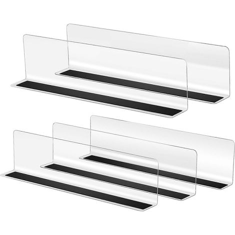 Baluue Set Mit 5 L-förmigen Warenteilern Aus Kunststoff Für Supermarktregale, Magnetische Trennwand – 25,00 X 6,00 X 3,00 Cm