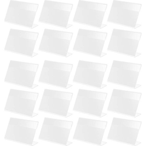 20 Preisschildhalter Aus Kunststoff Für Supermärkte, L-förmige Displayständer – 5,00 X 3,00 X 3,00 Cm – Transparent